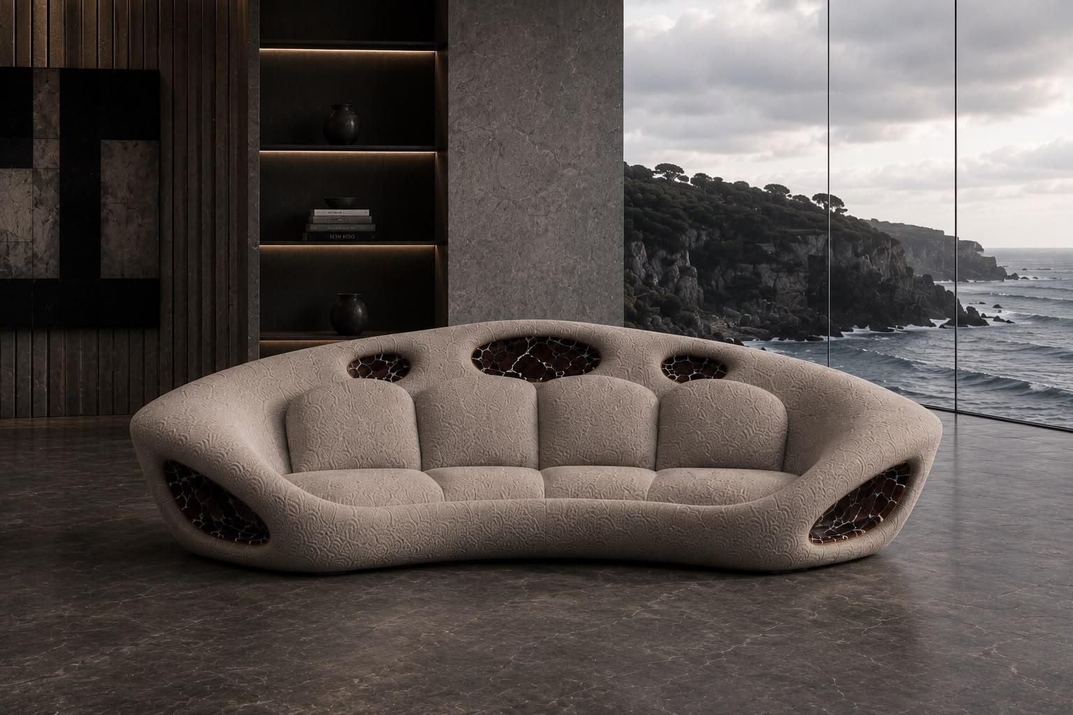 CAIRN modular sofa composed from sculptural volumes